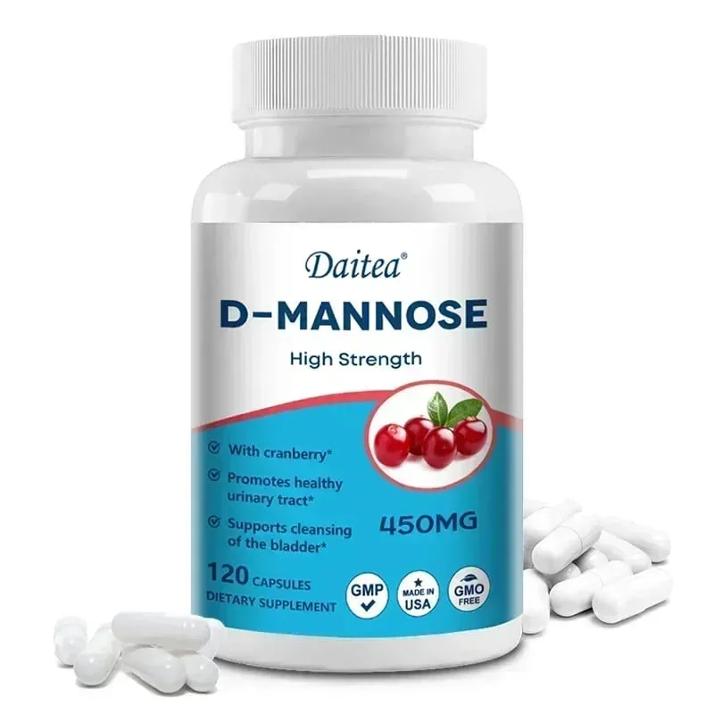 D-Mannose Capsules - with 1000mg Cranberry Extract - Cleanses Detoxifies Supports Urinary Tract Health