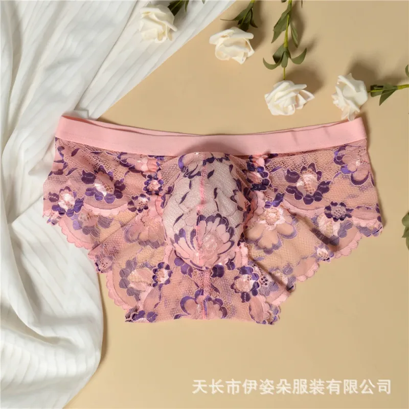 Pakaian Dalam Seksi Berenda Celana Dalam Kantung Pria Halus Celana Dalam Pria Bunga Tipis Perspektif Celana Dalam Bersirkulasi Jaring Godaan
