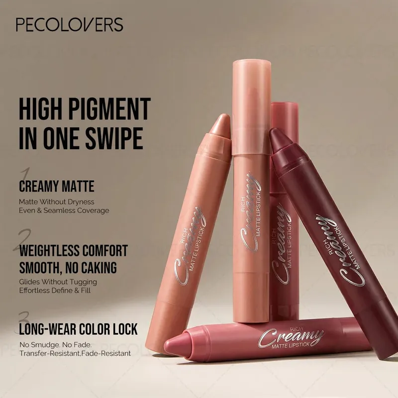 6PCS/Set Nude Lip Makeup Set - Waterproof Creating Three-dimensional Lip Shape Suitable for Daily Makeup Halloween Gift