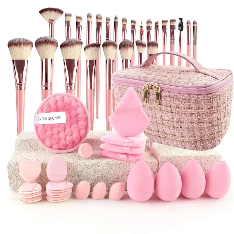 Professional Makeup Brushes Set with Sponges Kit for Foundation Eyeshadow Highlighter Blush Concealer Powder Cosmetic Tools — image 2