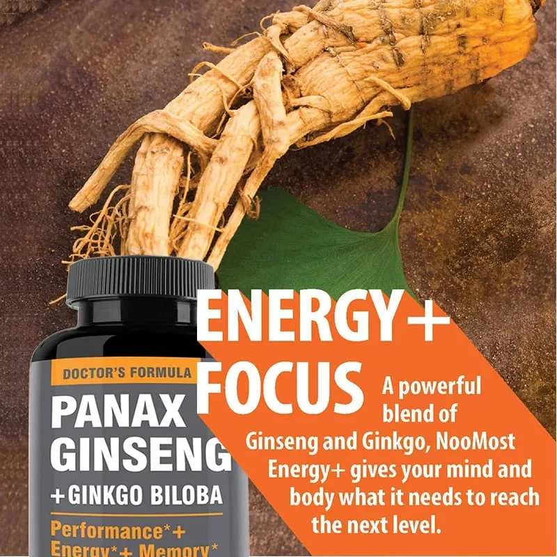 Ginseng + Ginkgo Biloba Extract Capsules - Helps Improve Energy and Vitality Anti-aging Memory Brain and Vision Health — image 5