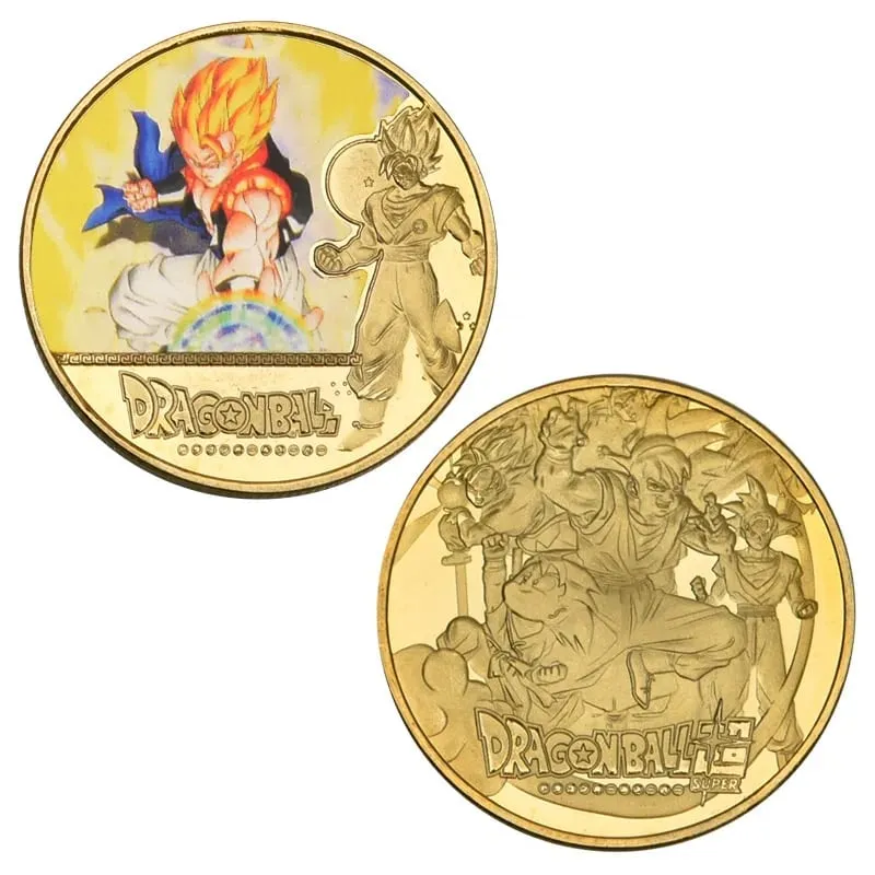 Dragon Ball Banhado A Ouro Moeda de Ouro Son Goku Vegeta Moedas Comemorativas Crianças Clássico Anime Periféricos Coleção Brinquedo Lembrança