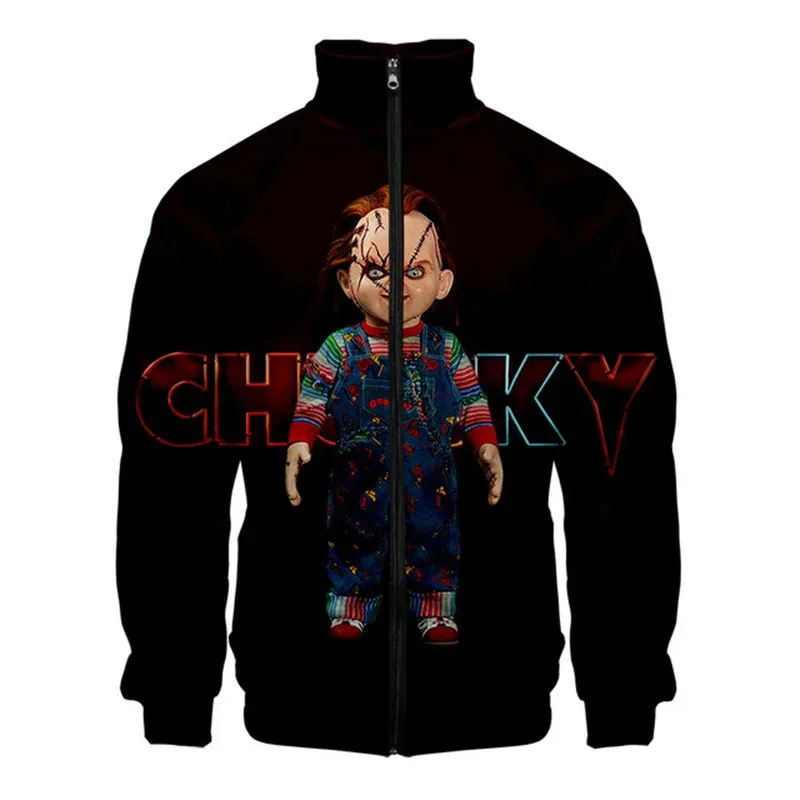 Coats Horror Movie Chucky Stand Collar Jackets Seed of Chucky Sweatshirt Cosplay Costume Long Sleeve Zipper Hoodies