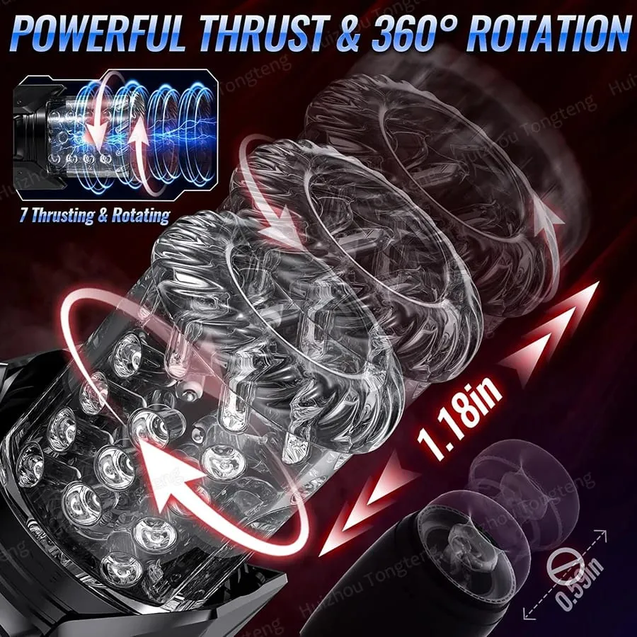Adult Toys Automatic Masturbator Stroker with 7 Thrusting Rotating 7 Licking Vibrating Modes Hands-Free Sex Machine Pocket Pussy