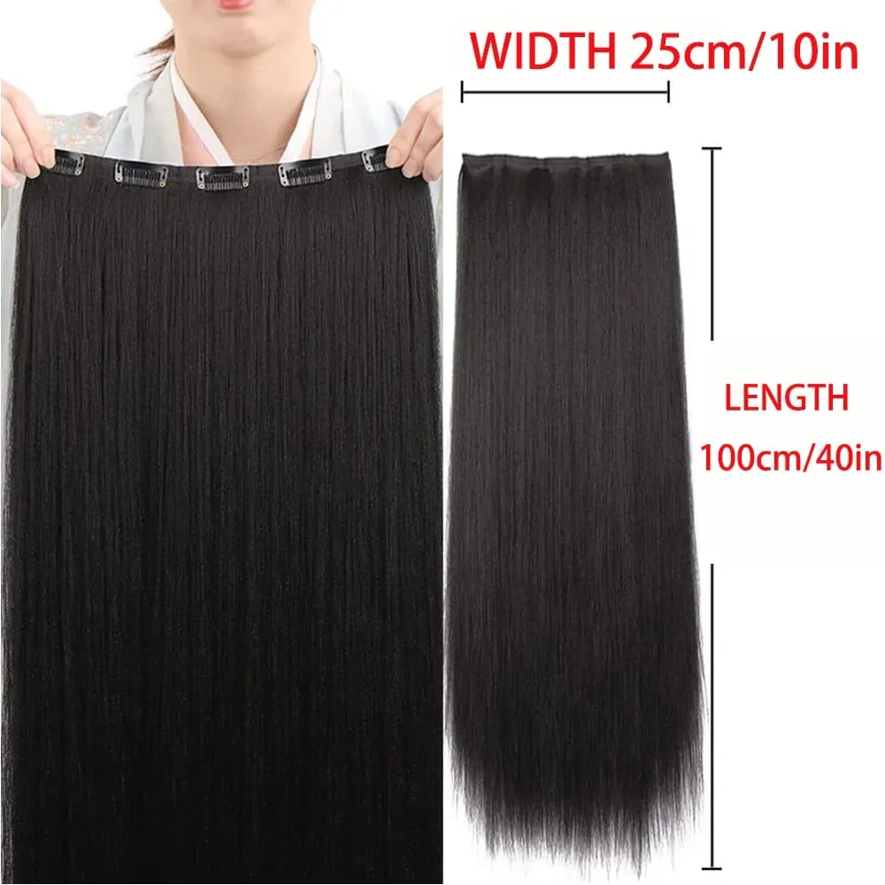 Synthetic black women's vertical hair extensions hair extensions five different lengths of headwear for women's wigs — image 32