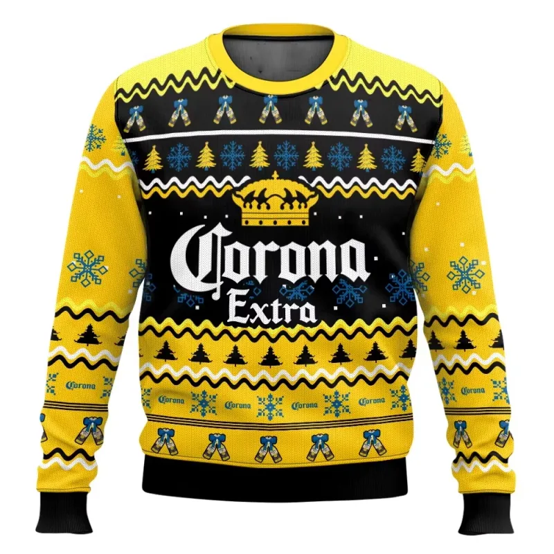 Suéter feio de cerveja Corona Natal cerveja feliz bebendo gifte de Natal masculino e feminino بالإضافة إلى حجم سترة أنيقة