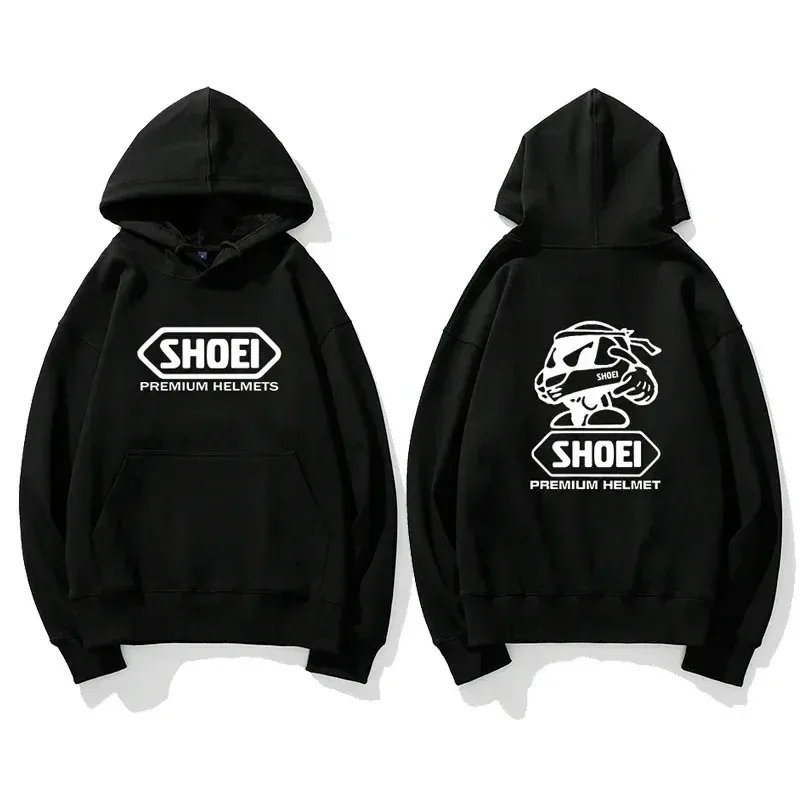 Sweat à capuche graphique sur le thème du casque de moto, unisexe, devant et arrière, Double impression de motard, cordon de serrage, sweat-shirt décontracté