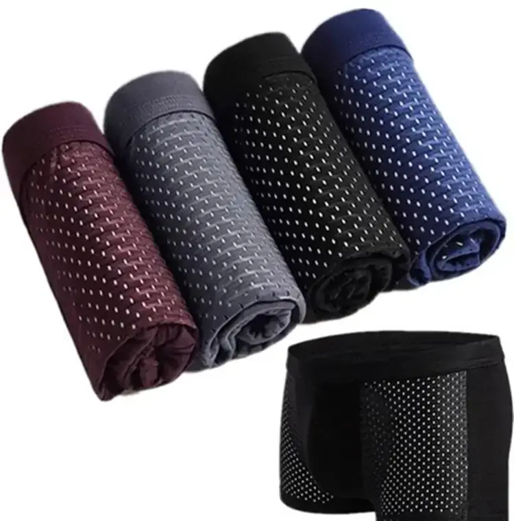 4Pcs Bamboo wear Bamboo Boxer Short Men Microfiber Boxer Briefs Underwear Compression Stretch