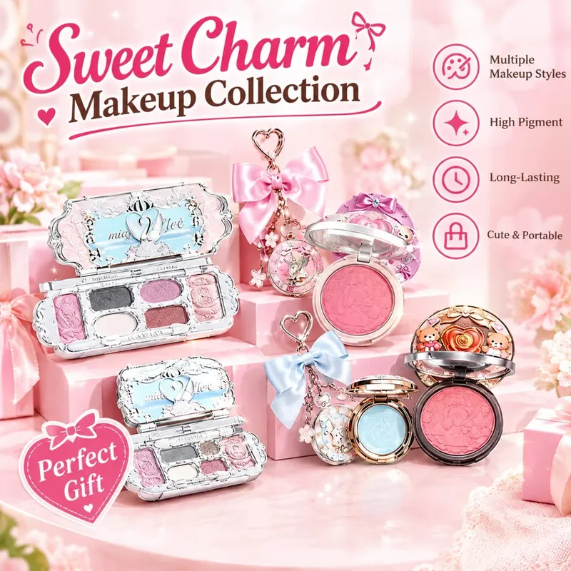 Full Set Makeup Kit Swan Makeup Palette Pressed Powder Blush Lipstick Eyeshadow Palette Cute Cosmetic Gift Set