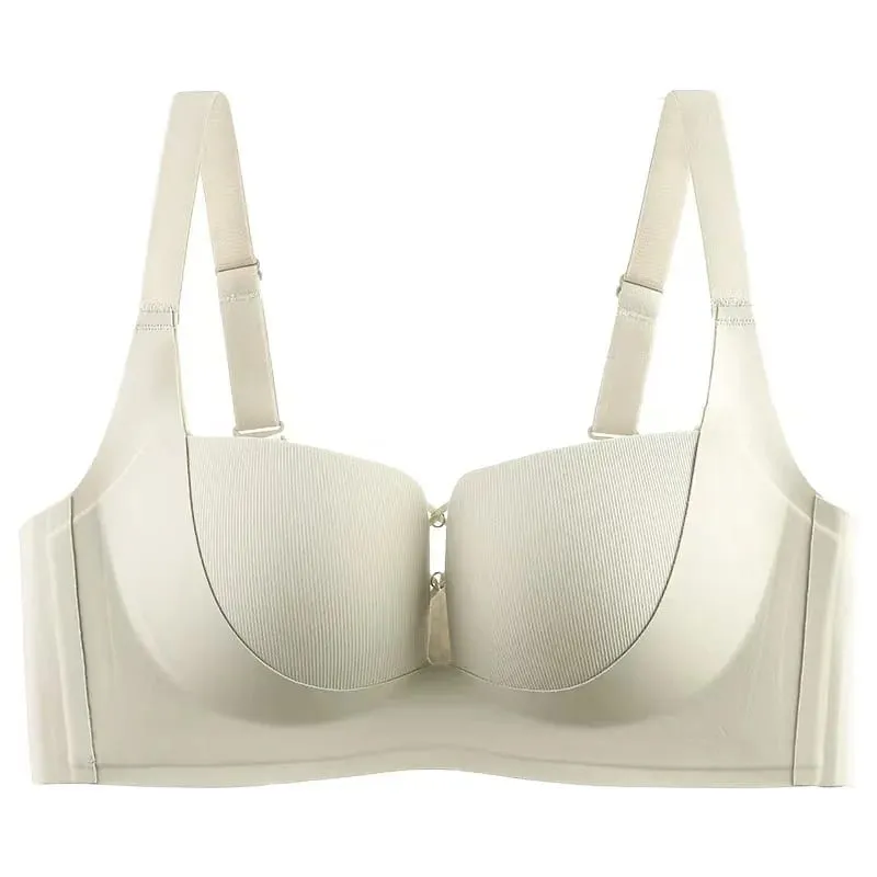 Sexy Half-cup Push Up Lingerie For Women Cross-over Design Seamless And Invisible Thin Top Bottom Thick Cup Bra