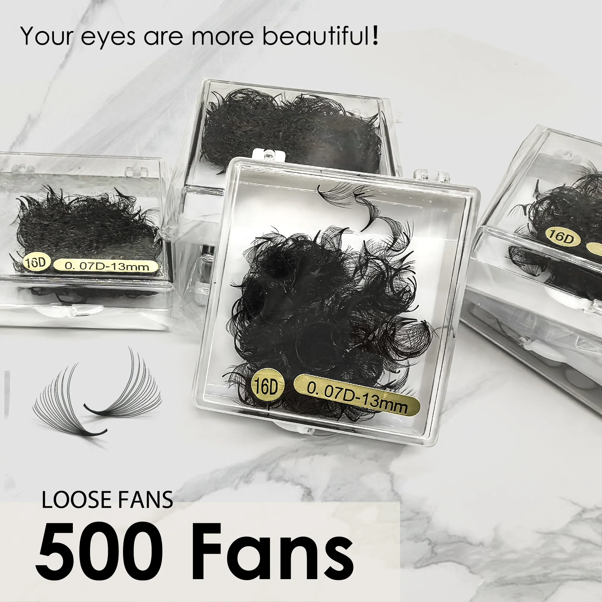 Tbestt Sharp Thin Pointy Base Premade Fans Lashes 5D 6D 8D 10D 12D Middle Stem Russian Volume Fans Eyelash Extensions