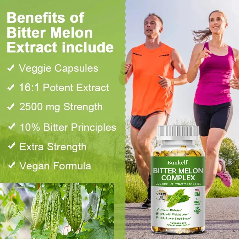 Organic Bitter Melon Extract Capsules - Supports Weight Management and Blood Sugar Balance Detoxification Skin Beauty — image 3