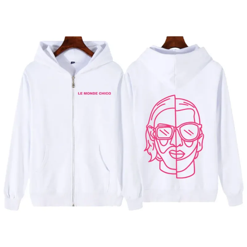 Le Monde Chico Zipper Hoodies French Rapper PNL Album Graphic Zip Up Hooded Sweatshirts Men Women Hip Hop Long Sleeve Pullovers