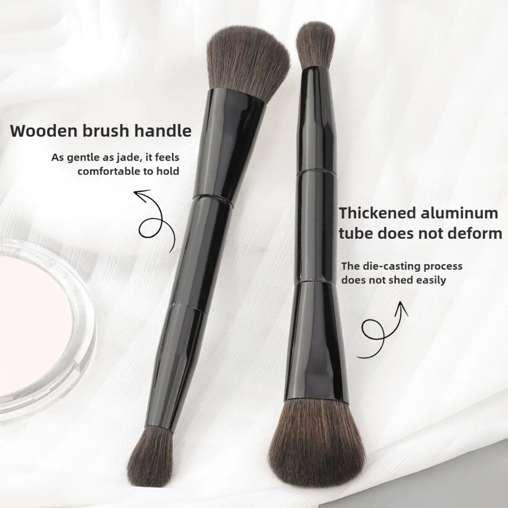 Double Head Makeup Brush 2 In 1 Blush Brush Concealer Highlighter Powder Brushes Blending Contouring Brush Beauty Make Up Tools