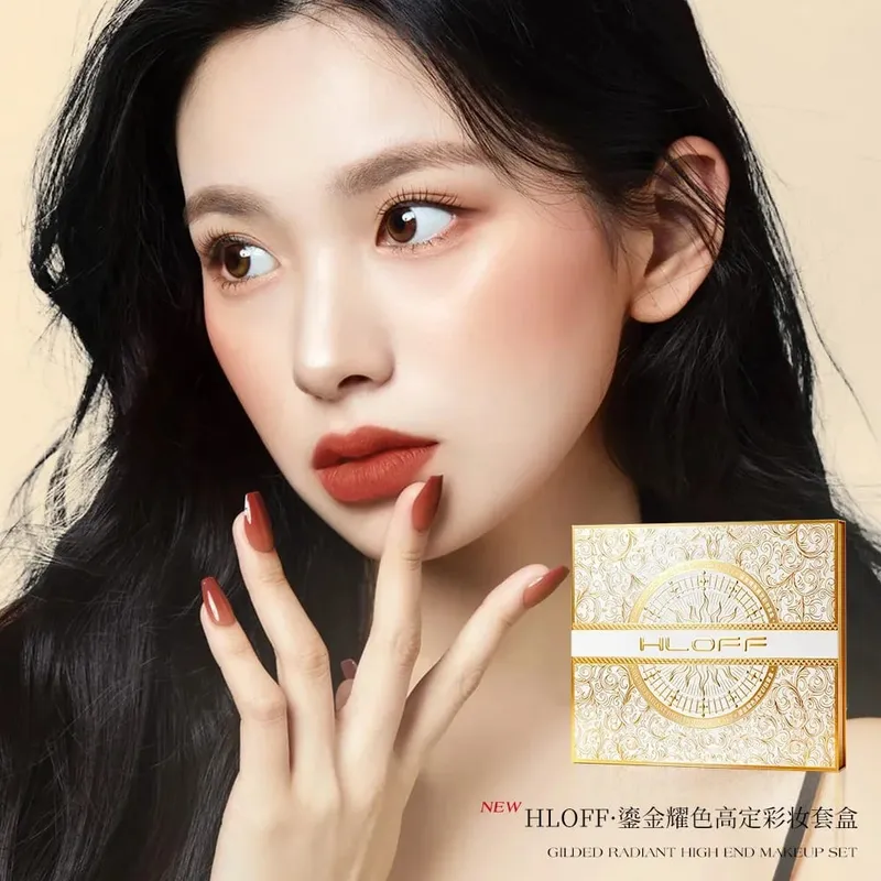 Makeup Gift Set Complete Cosmetics Kit Lipstick Blush Pressed Powder & Loose Powder Perfume Full Face Beauty Collection