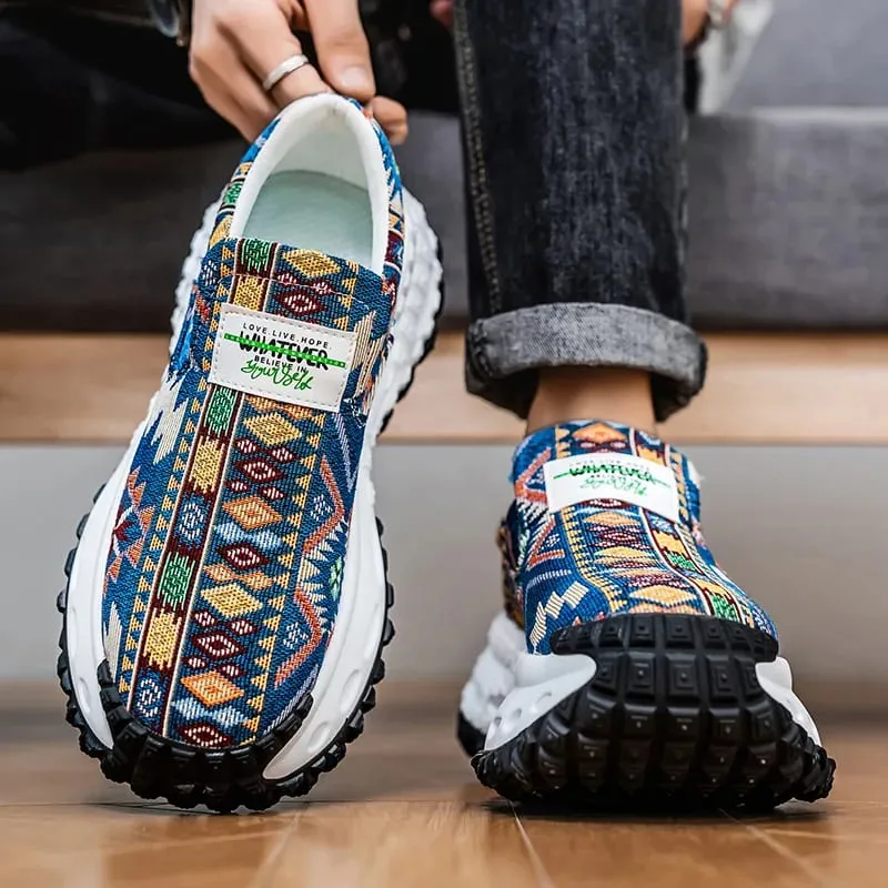 Men's Shoes 2025 Hot Sale New Arrival Breathable Embroidered Thick Sole Height Increasing Casual Sports Shoes Male Sneakers