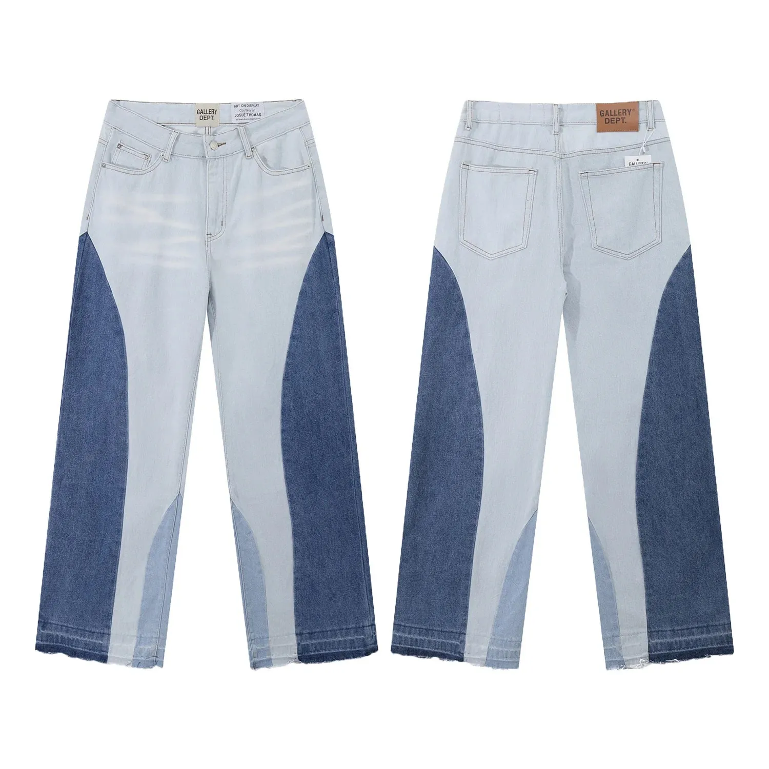 Denim Bell-bottoms Washed And Worn Patchwork Jeans