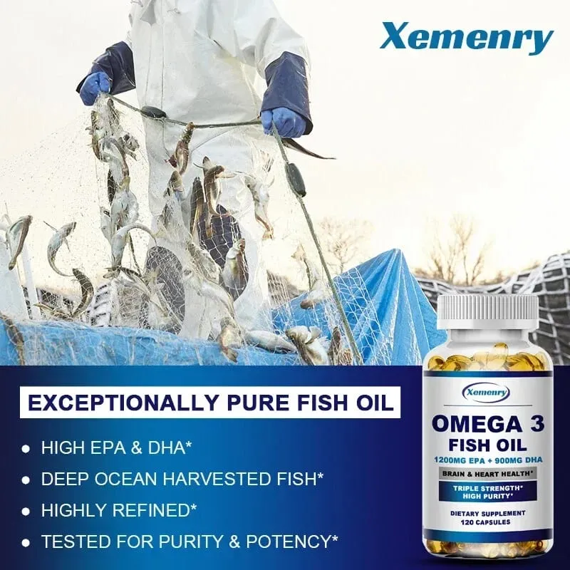 Omega 3 Fish Oil - Support Brain Nervous System Good for Cardiovascular & Skin Health Antioxidant — image 3