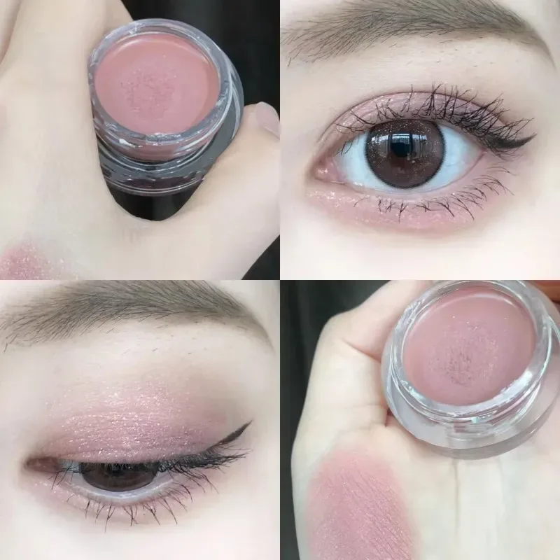 Matte Nude Pink Eyeshadow Blusher Cream Waterproof Long Lasting Silky Soft Eye Shadow Pigment Brown Monochrome Peach Eyes Makeup