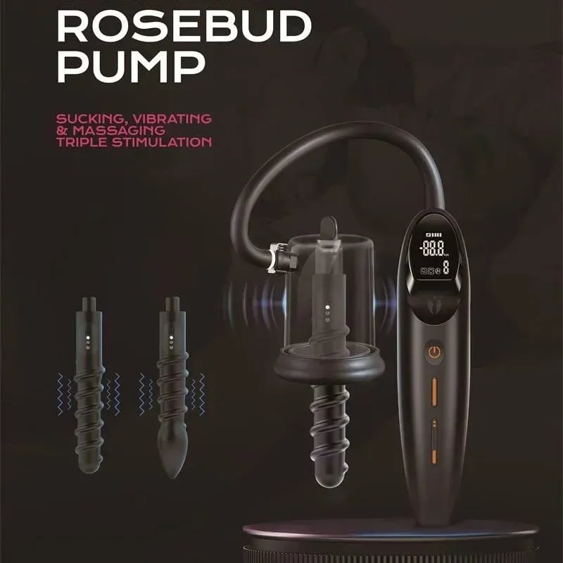 Electric Vibration Sucking Anus Rosebud Pump Vibrating Butt Plug Vacuum Sucker Male Prostate Massager Tool Anal Sex Toys For Men