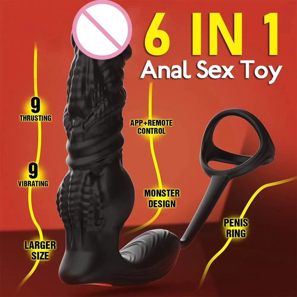 APP/remote Control Retractable Dildo 6 in 1 Male Prostate Massager High-speed Thrust Electric Anal Plug Anal Vibrator Sex Toys
