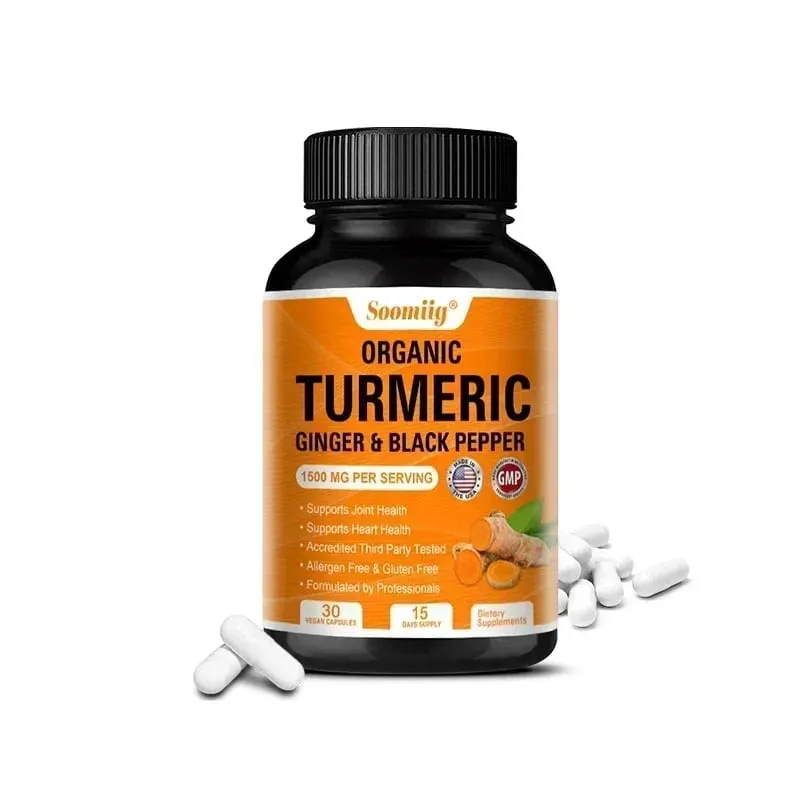 Turmeric Curcumin Capsules - with Black Pepper 95% Curcumin Complex - for Joint Digestive & Immune Support Supplement — image 8