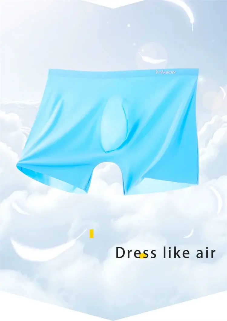 MiiOW 3Pcs Sexy Seamless Boxer Men UnderwearA Graphene Men Boxer Antibacterial Ice Silk Man Underwear Male Boxers MR8052