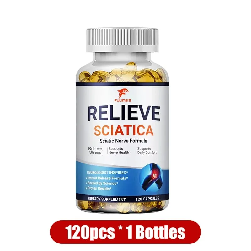 Relieve Sciatica Capsules Support Lower Lumbar Sciatic Hip Thigh Leg Foot Nerve & Joint Health Relax Muscles Flexibility