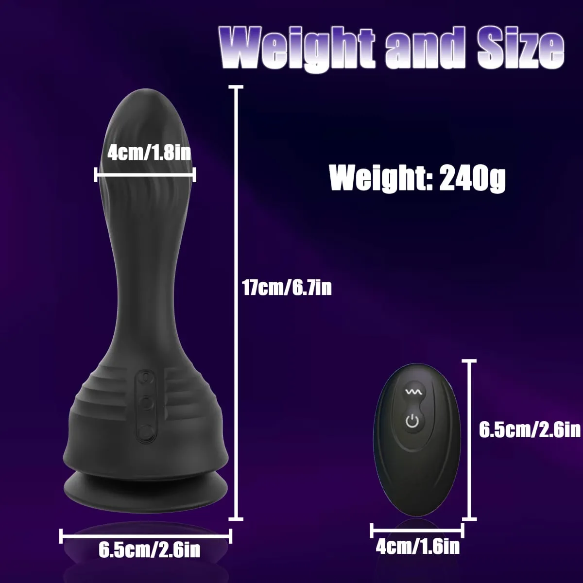 Remote Control Inflatable Butt Plug Vibrator with 10 Swing Modes Suction Cup Vibrating Prostate Massager Anal Sex Toy for Women — image 6