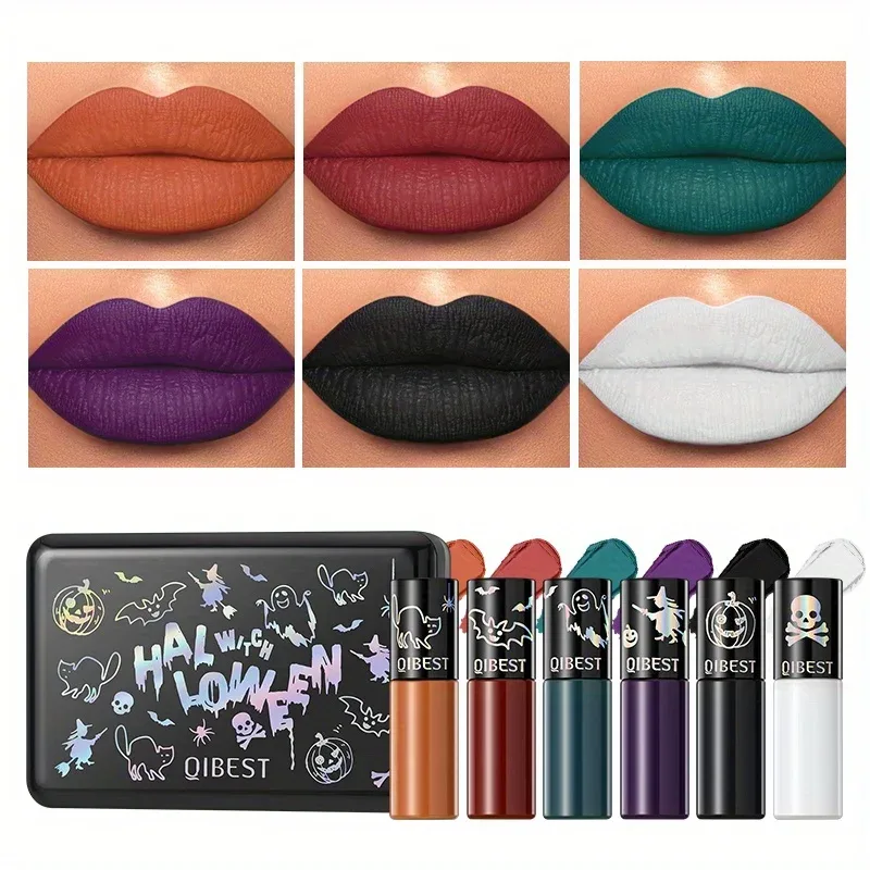 Halloween Matte Lip Glaze Set Lipstick Vampire Velvet Not Fading Lip Makeup