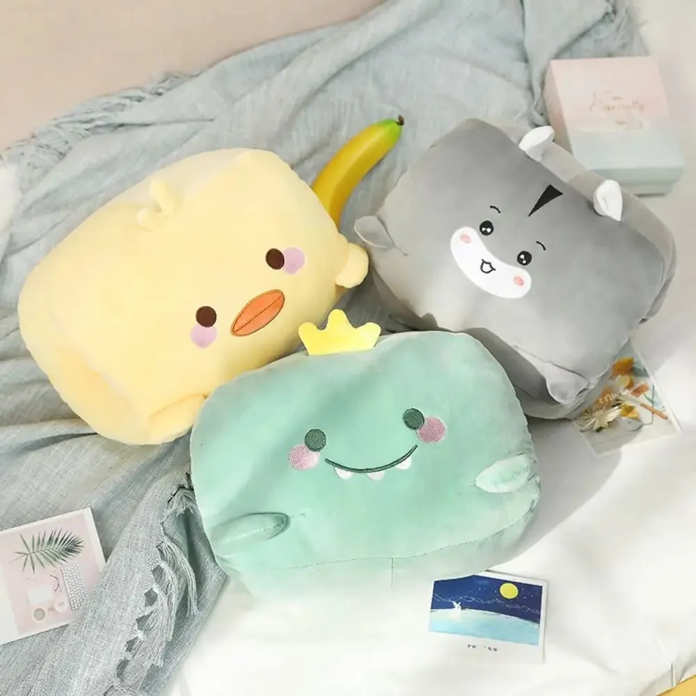Creative Plush Toy Hand Warmer Plush Pillow Keep Warm Super Soft Office Nap Pillow Cartoon Animal Pillow Stuffed Toy Winter