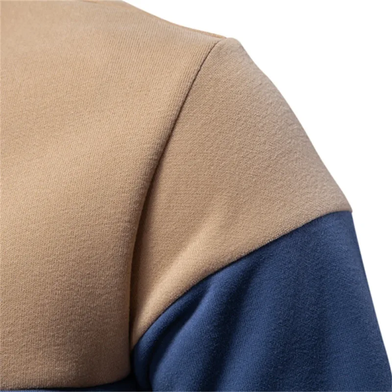 Felpa da uomo in cotone premium Felpa a blocchi di colore Felpa sociale casual da lavoro a maniche lunghe