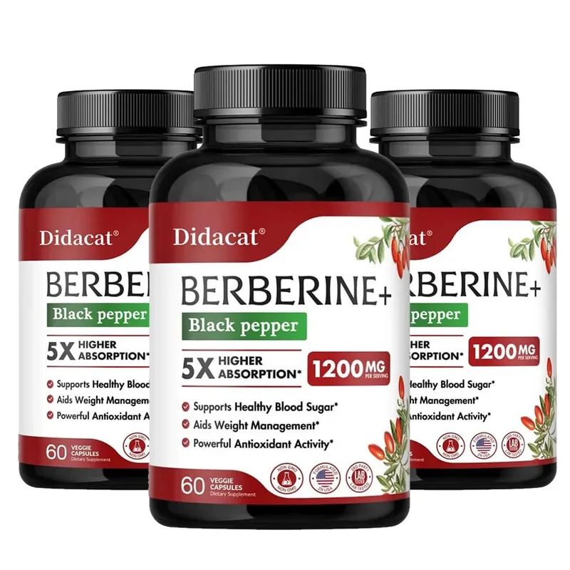 Kapsul Suplemen Berberine Premium 1200 MG Menyokong Sistem Imun Kardiovaskular Jantung & Kesejahteraan Gastrointestinal