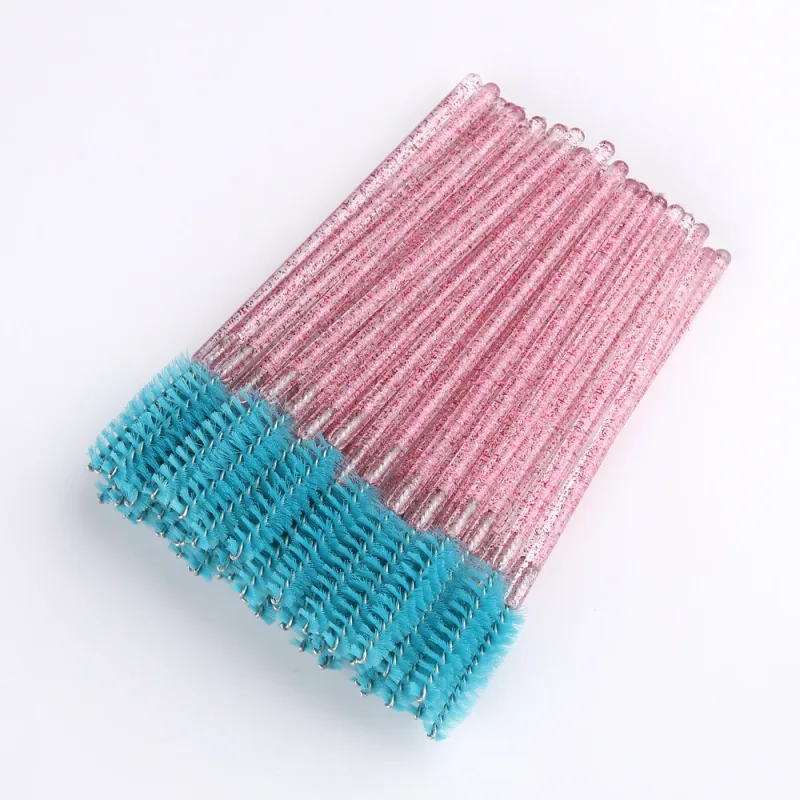 50pcs Disposable Eyelash Brushes Extension Crystal Eyebrow Brush Mascara Wand Eye Lashes Cosmetic Tool Set Makeup Beauty