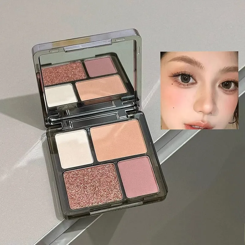 ART VALUE Makeup Sets Include 4 Lip Mud 1 Face Blush 1 Pressed Powder 1 Eyesshadow Palette 1 Highlighter Powder 8 PCS Cosmetics