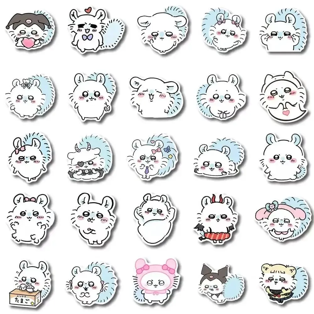 jiyi 54pcs Stickers ちいかわFlying Squirrel モモンガ Cute Cartoon Super Cute Momoka Desktop Mobile Phone Notebook Waterproof Sticker
