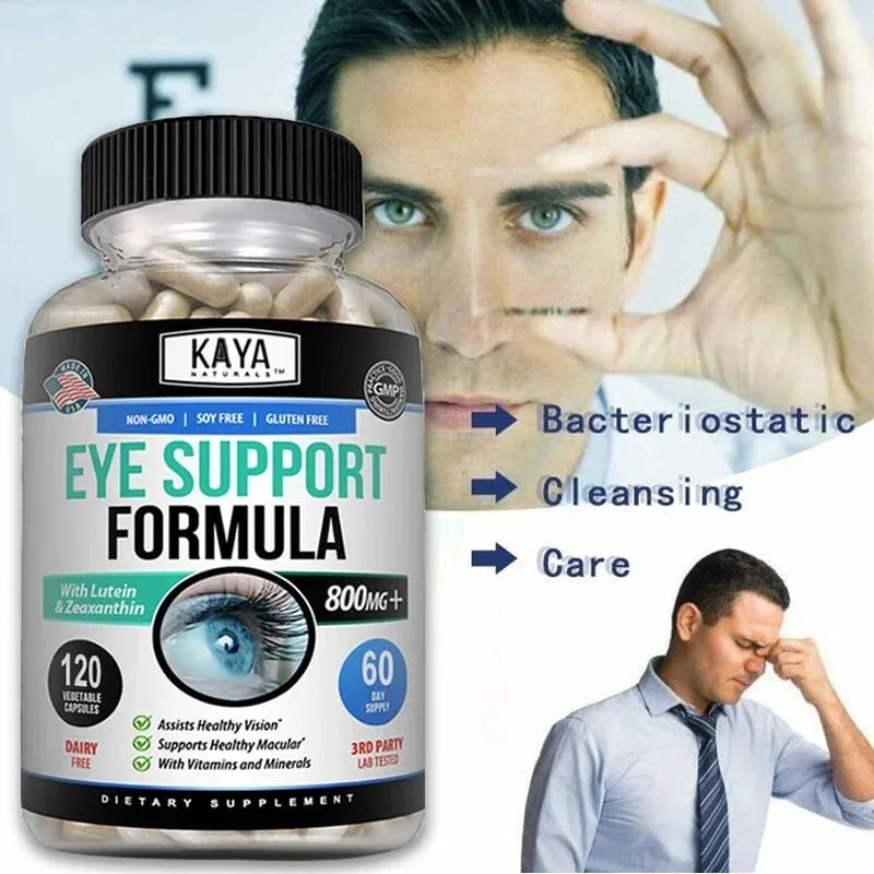 Eye Vitamins Lutein Zeaxanthin and Bilberry Extract Improve Eye Fatigue and Dryness Improve Vision Health