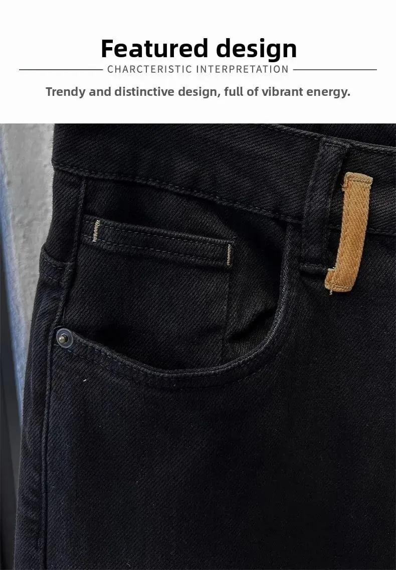 Autumn New Handsome Trendy Brand Black Harlan Jeans Casual Pants Loose Small Straight Casual Trousers Baggy Cargo Pants Man — image 4
