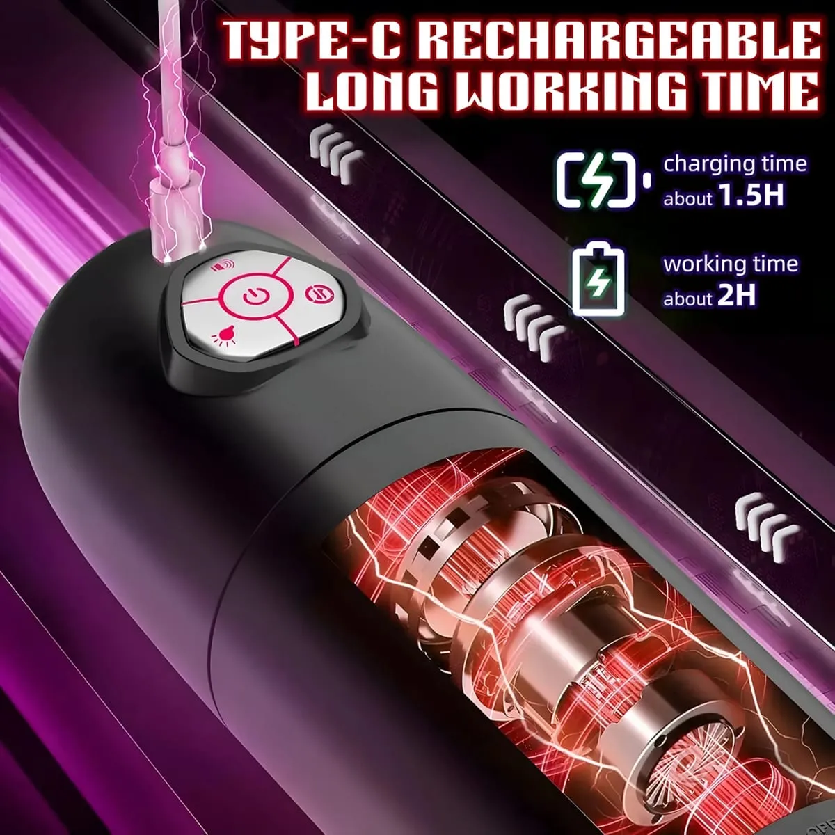 Automatic 10 Thrusting Rotating Modes & Colored Lights Masturbators Cup with Penis Stimulation Electric Male Sex Toys for Men