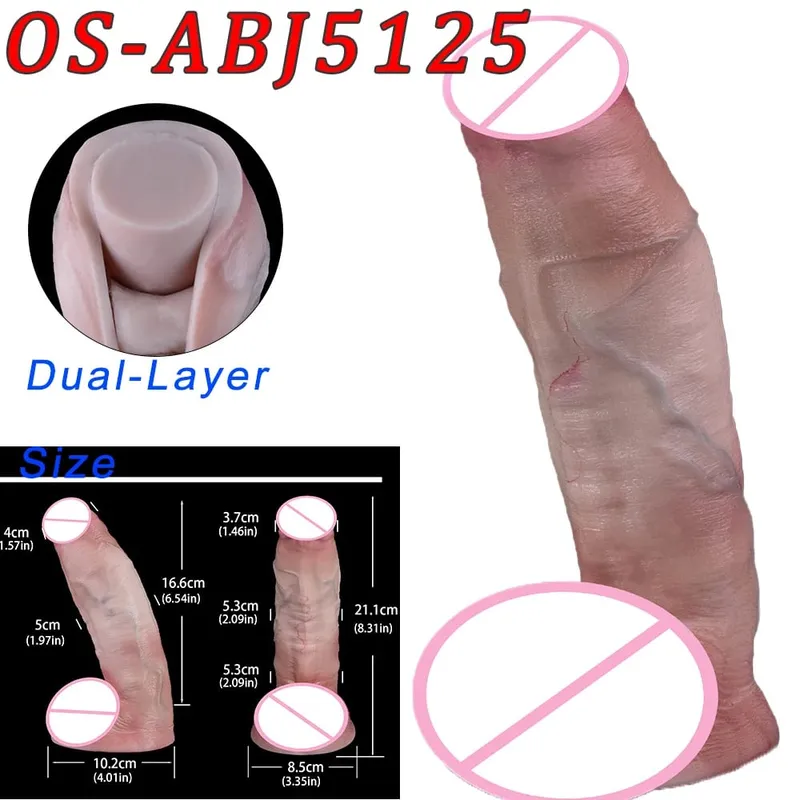 47cm realistická dlouhá dilda s dvojitou hlavou anální vaginální stimulátor Sexuální hračka s přísavkou pro lesbické páry Gay Muži Nástroje pro dospělé