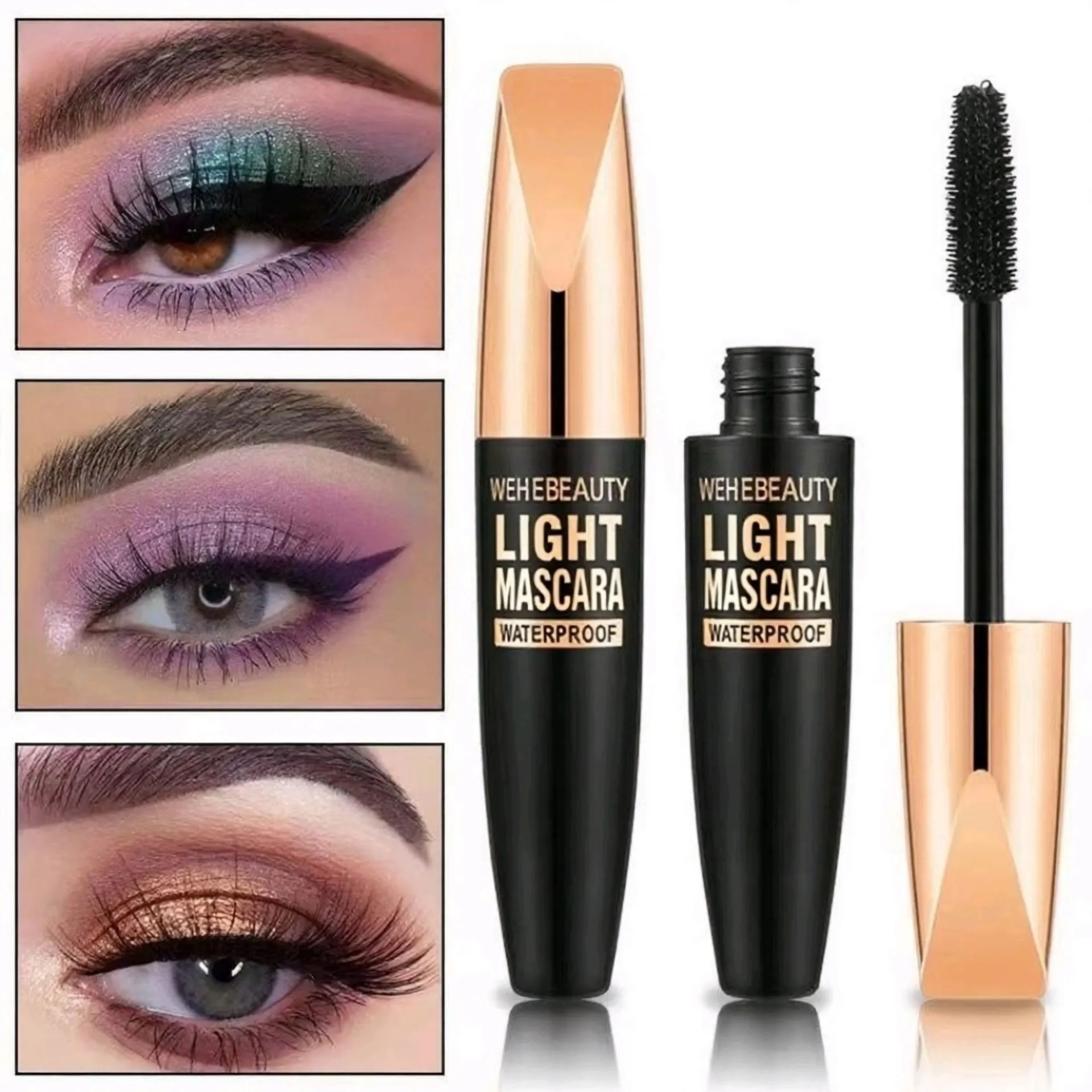 5D Eye Black Mascara Waterproof Lengthens Eyelashes Extension Silk Fiber Mascare Eye Makeup for Women Cosmetic Korean Make up — image 2