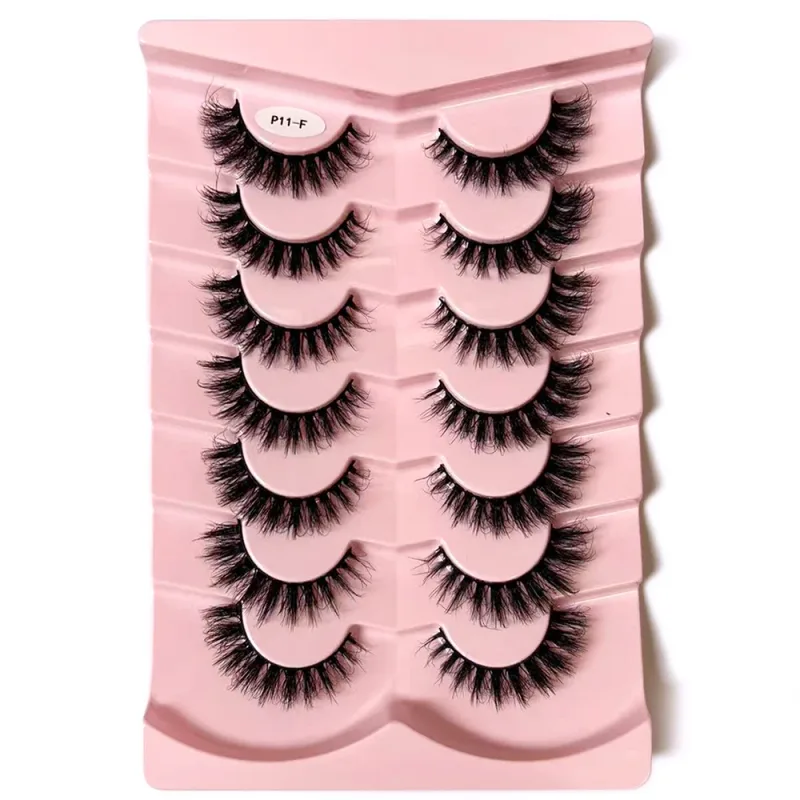 Classic 3D Volume Faux Mink Lashes Natural Look Fluffy False Eyelashes Wispy Cat Eye Lashes Fluffy 3D Mink Lashes