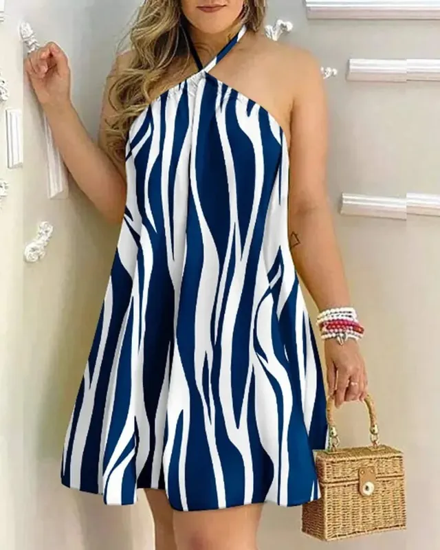 Women's 2026 Summer Off-Shoulder Tie-Up Dress – Loose Fit Print Maxi Dress Sexy Vacation Beach Dress