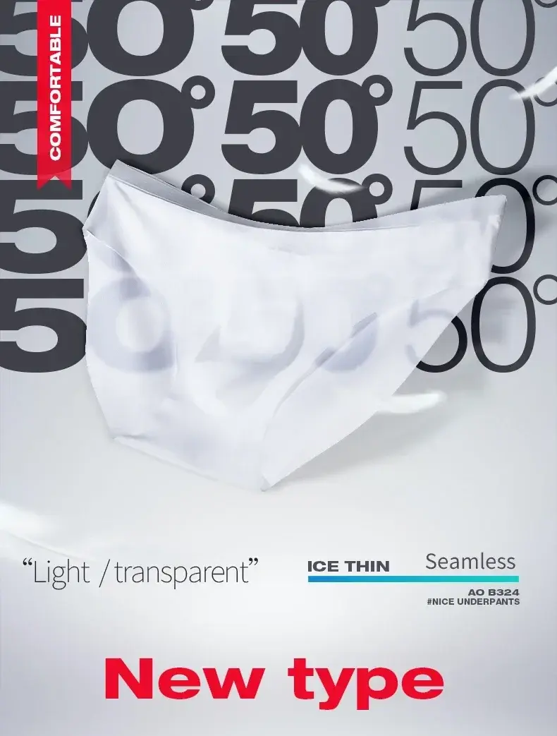 3PC Men's underwear ice silk briefs, summer breathable, quick-drying, seamless shorts, transparent ultra-thin, personalized l — image 10