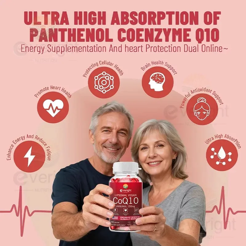 Liposomal CoQ10 150mg Capsules High Absorption Ubiquinol Coenzyme Q10 for Antioxidant Heart Function & Energy Production