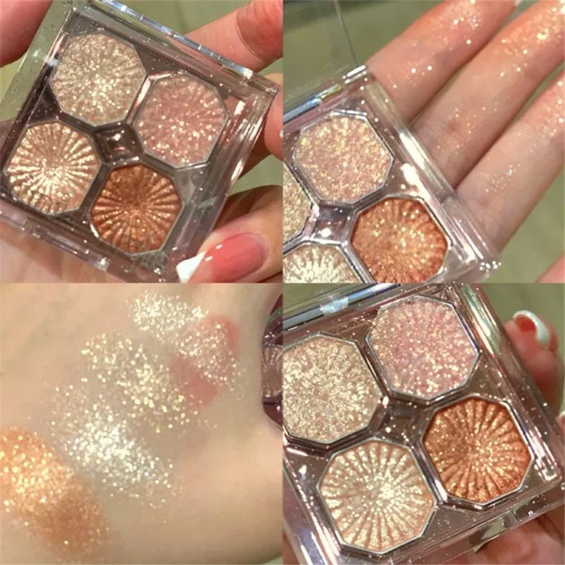 3/4 Colors Milk-Tea Eyeshadow Palette Professional Highlight Shimmer Brightening Long Lasting Eye Shadow Eye Makeup Eye Cosmetic