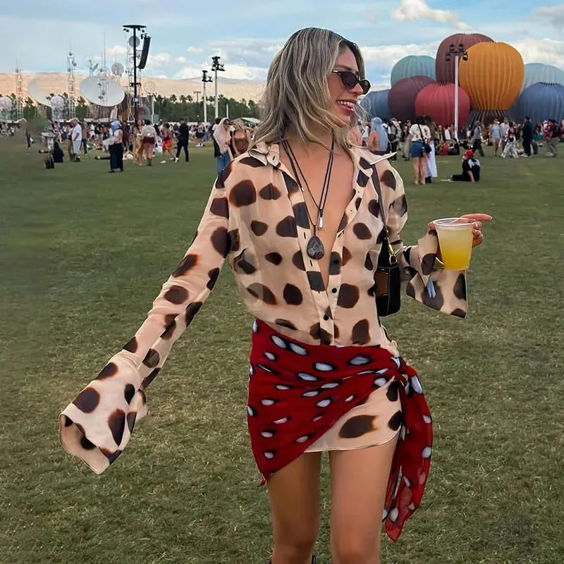 Urban Long Dress Animal Print Women Dress Sexy V-neck Ruched Drawstring Pambabae Dresses 2026 Summer Party Lady Street Robe