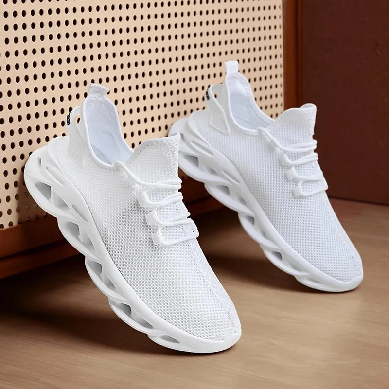 Black Men Casual Sneakers Mesh Breathable Shoes Lace Up Male Running Sport Trainers Shoes Lightweight Vulcanize Shoes Size 47