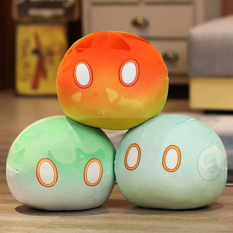 Baru 10Cm Proyek Anime Lucu Genshin Impact Slime Mainan Bantal Mewah Kawaii Kartun Anime Mainan Bantal Hadiah Ulang Tahun Natal untuk Anak-anak