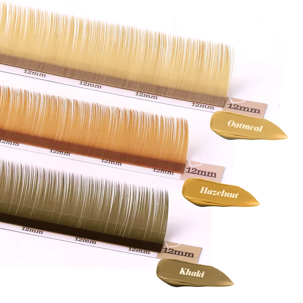 Pro 20 Rows Brown Collection Individual Eyelash Extension Russian Volume Lashes MIX7-15 Soft Mink Brown Eyelashes Makeup